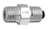 NPT 1/4" M to 1/4" M  with One-Way CV National Pipe Thread coupler, 1/4 male to 1/4 male, coupler with check valve, medical adapter